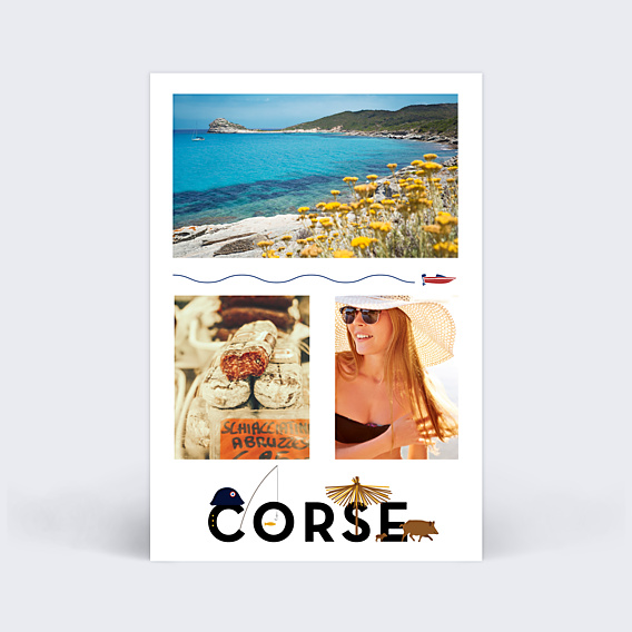 Carte Postale Typographie Corse