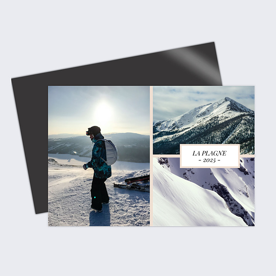 Carte postale Etiquette poudrée Montagne