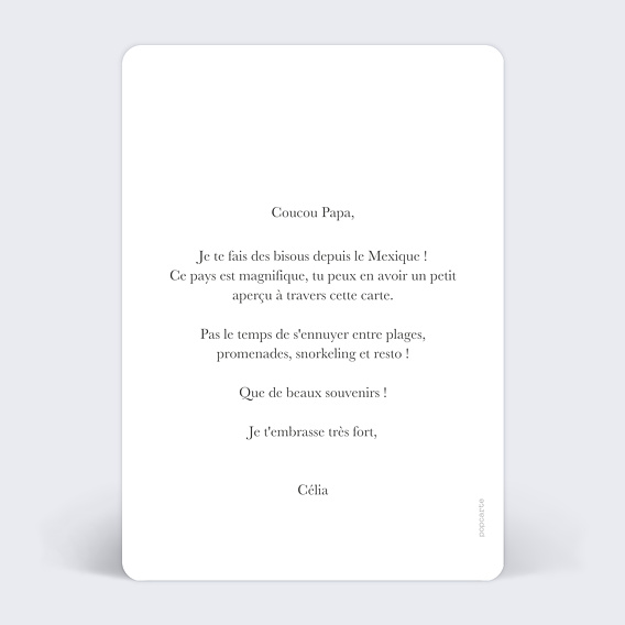 Carte postale Photomaton Portrait Verso