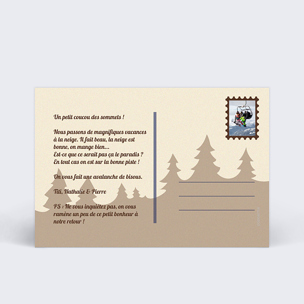 Carte postale Blason vintage Verso