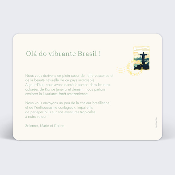 Carte Postale Drapeau Brésil