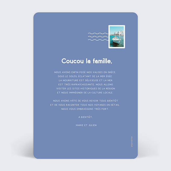 Carte postale Grèce Illustrée Verso