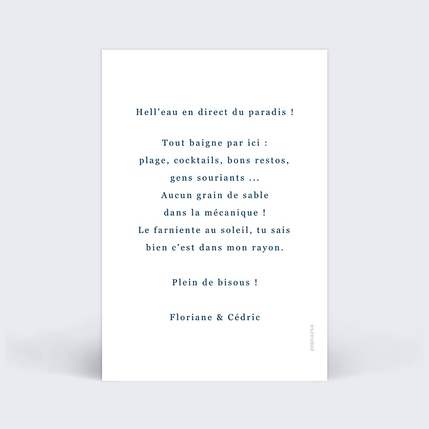 Carte Postale Caractère Verso