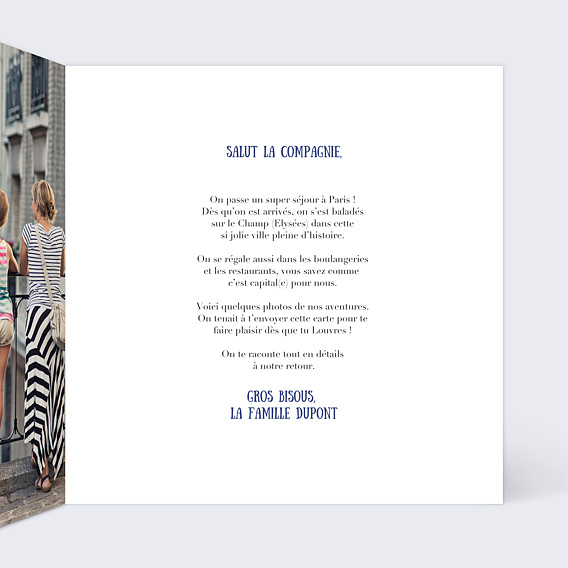 Carte postale Bisous de Paris Intérieur Droit