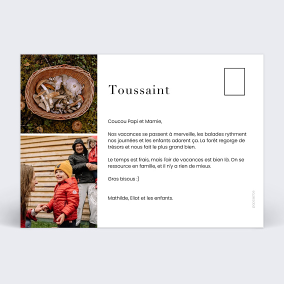 Carte postale Verticale Automne Verso