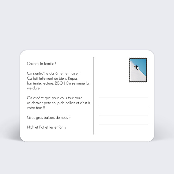 Carte postale Multiphotos 4 Photos Hiver Verso