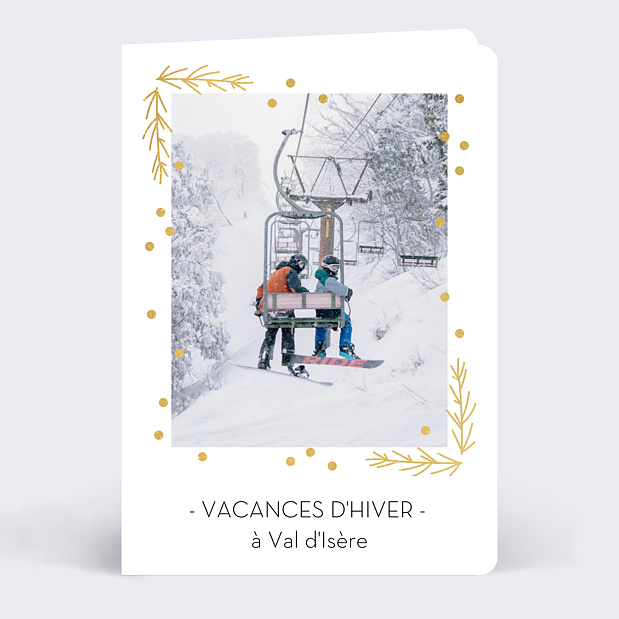 Carte Postale Hiver Cadre Végétal Ocre Recto