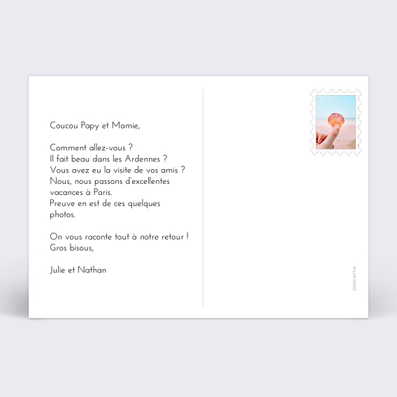 Carte postale Multiphoto 2-1 horizontale Verso