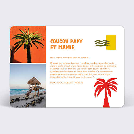 Carte postale Île Colorée Verso