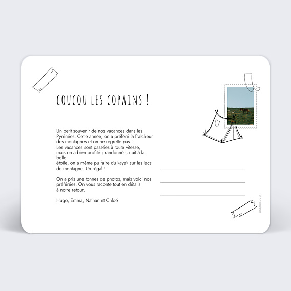 Carte Postale Camping