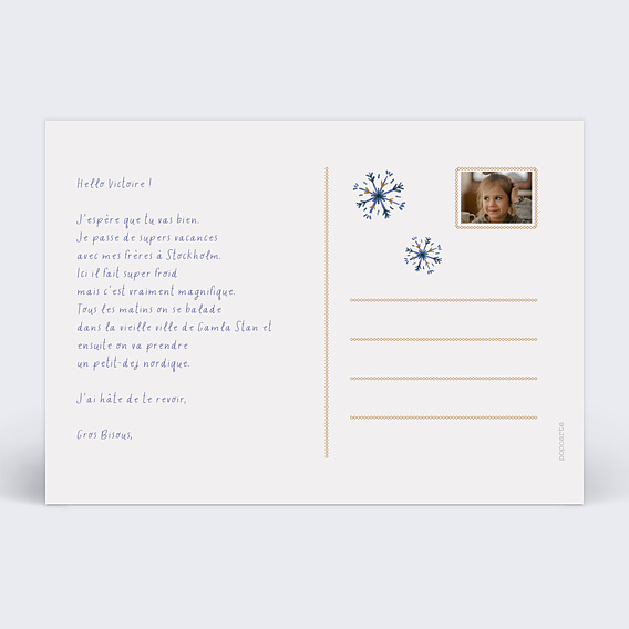 Carte postale Notre Hiver Verso