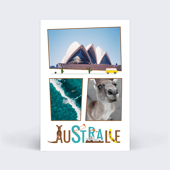 Carte postale Typographie Australie