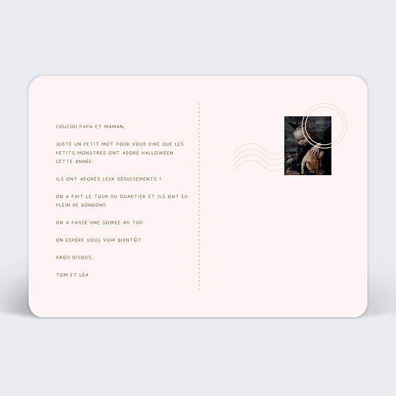 Carte postale Fête d'Halloween Verso