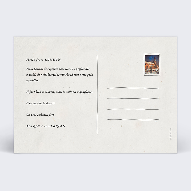 Carte Postale City Break Verso