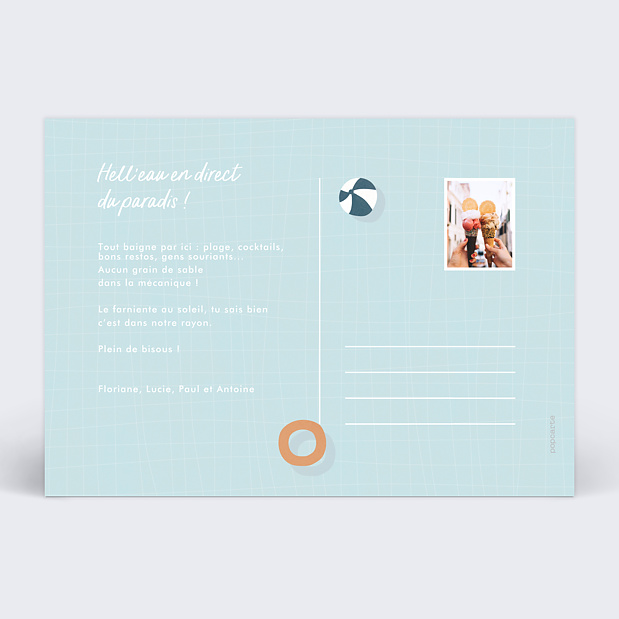 Carte Postale Pool Verso