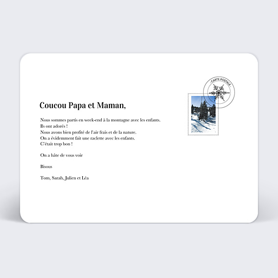 Carte Postale Etiquette Flocon