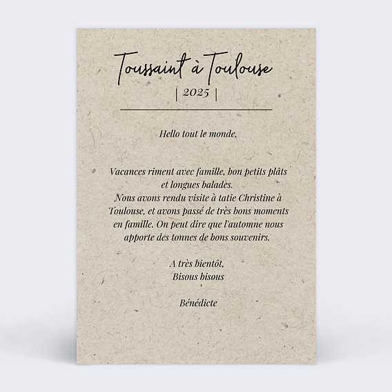 Carte postale Chinée IV Automne Verso