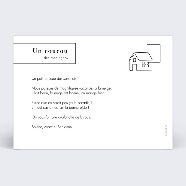 Carte Postale Bandeau Hiver Verso