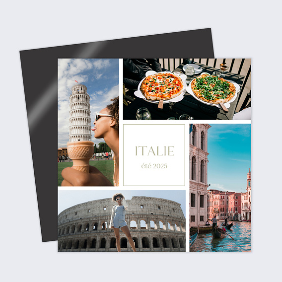 Carte postale Etiquette Carré