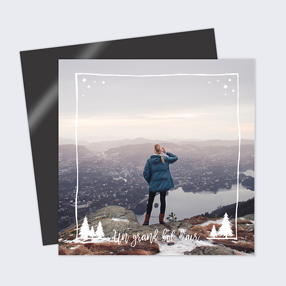 Carte postale Hiver Cadre Photo Sapins