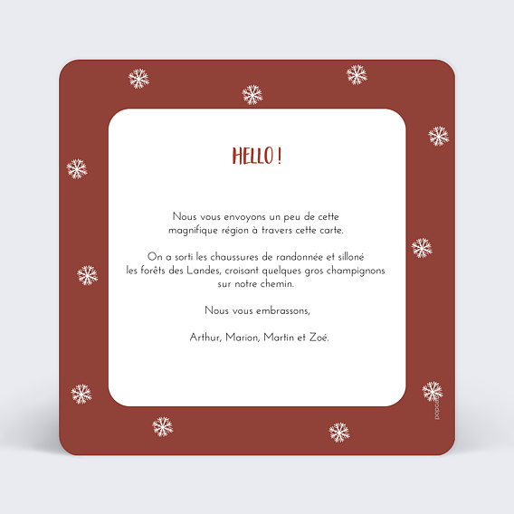 Carte postale Chocolat Chaud Verso
