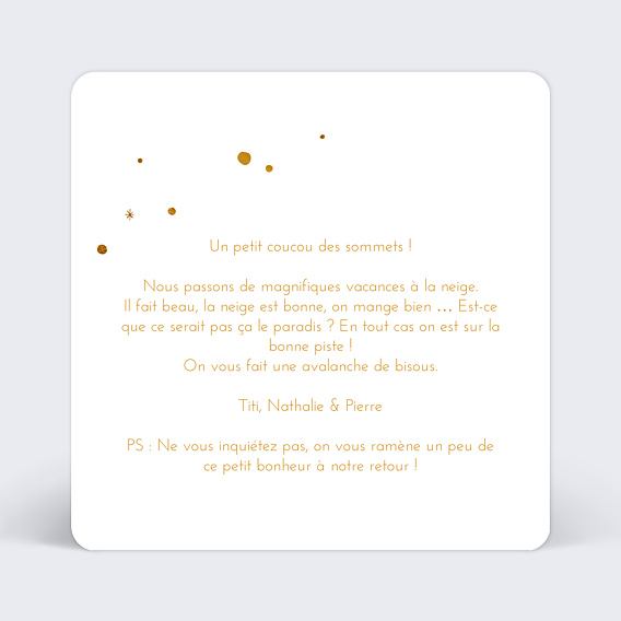 Carte postale Golden dots Verso