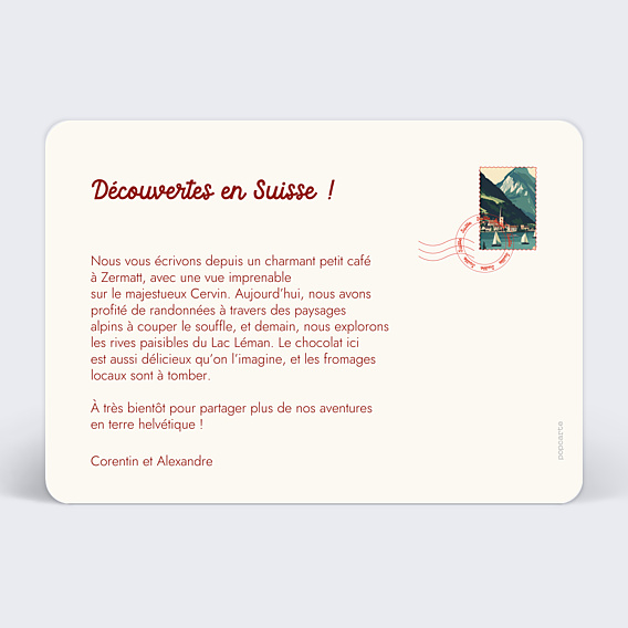 Carte Postale Drapeau Suisse