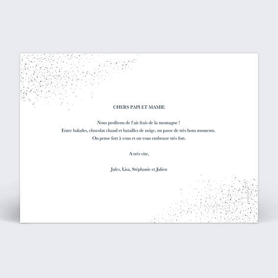 Carte postale Sous la neige II Verso