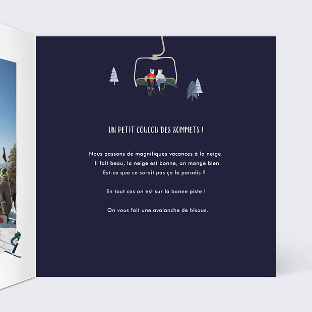 Carte Postale Étoile des Neiges Intérieur Droit