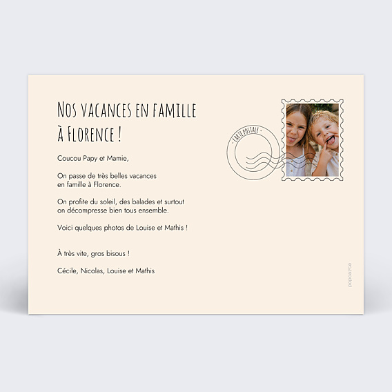 Carte Postale Étiquette vacances
