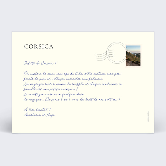 Carte postale Effet Argentique Verso