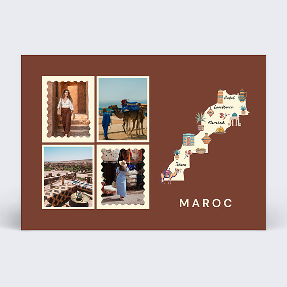 Carte postale Maps Maroc