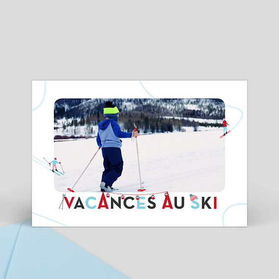 Carte Postale Skieurs