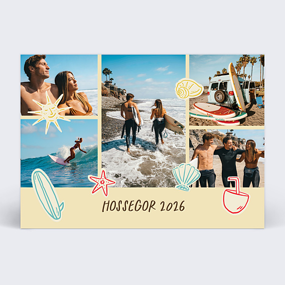 Carte postale Sticker plage
