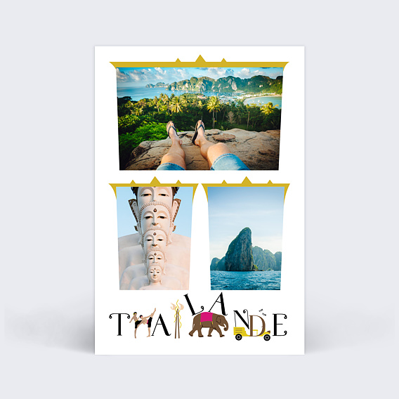 Carte postale Typographie Thaïlande