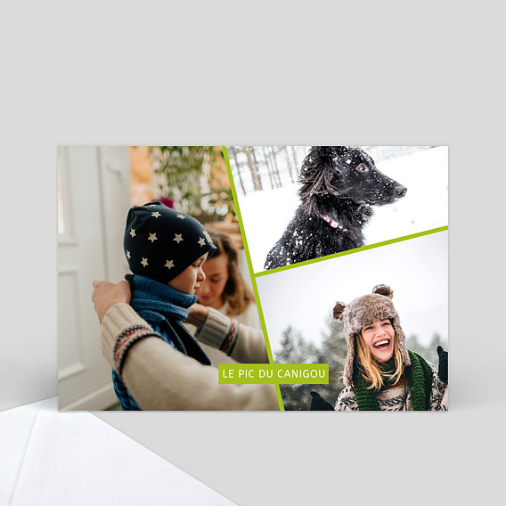 Carte Postale Trois Photos Hiver