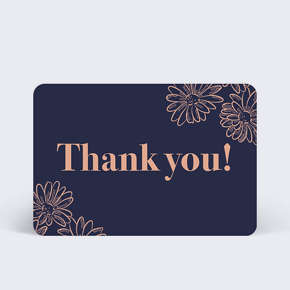 Carte remerciement invitation Merci Floral