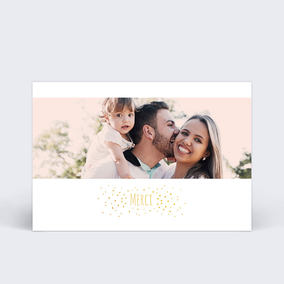 Carte remerciement invitation Poussière d'Etoiles Simple