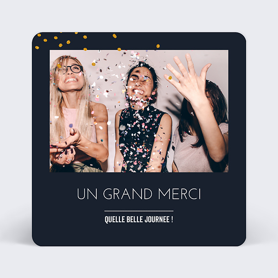 Carte remerciement invitation Poussière d'Etoiles Bleu