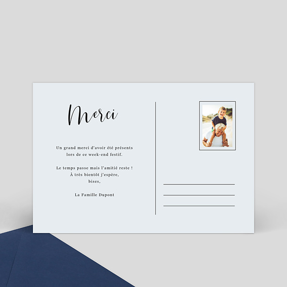 Carte de remerciement Carte Chic  Verso