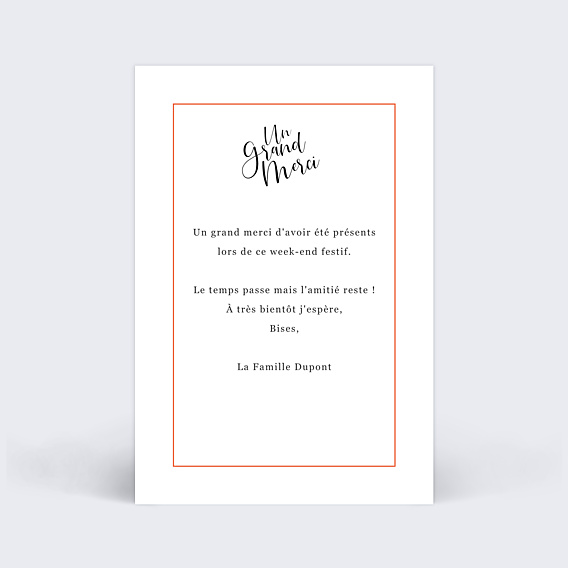Remerciements Toutes Occasions Cadre Typographique