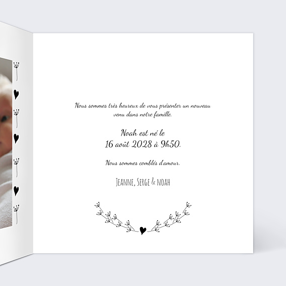 Remerciements Toutes Occasions Coeur Bucolique Dorure