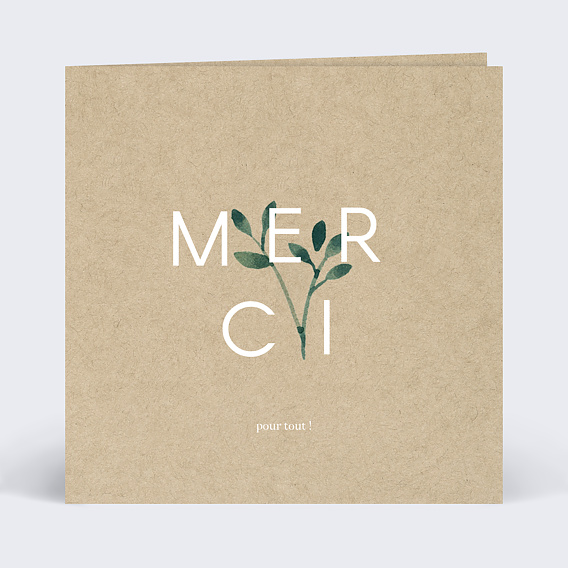 Carte de remerciement Ombrage Recto