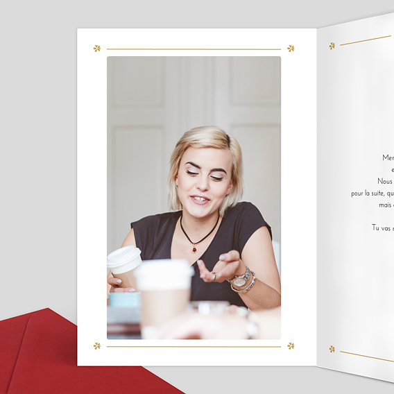 Carte de remerciement Losange Fleuri Intérieur Gauche