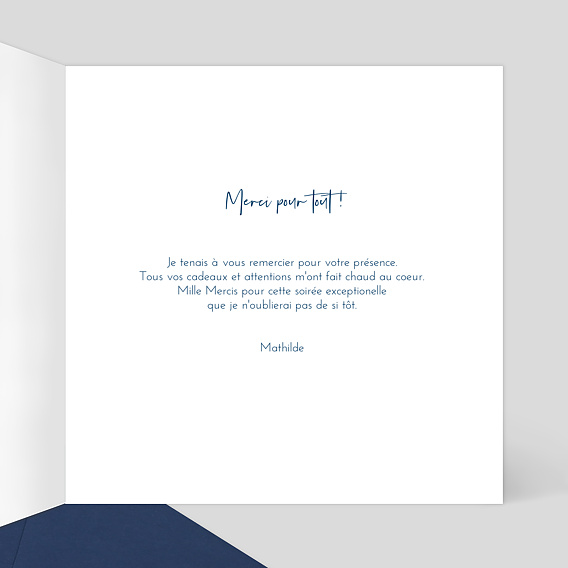Carte de remerciement Chic Intérieur Droit