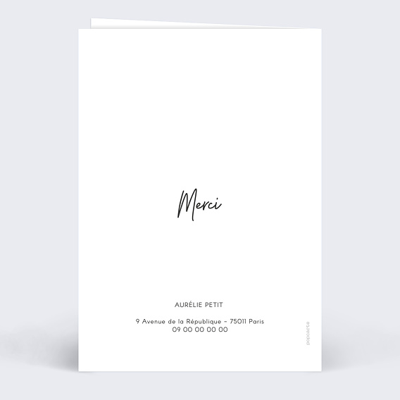 Carte de remerciement Multiphoto Merci Verso