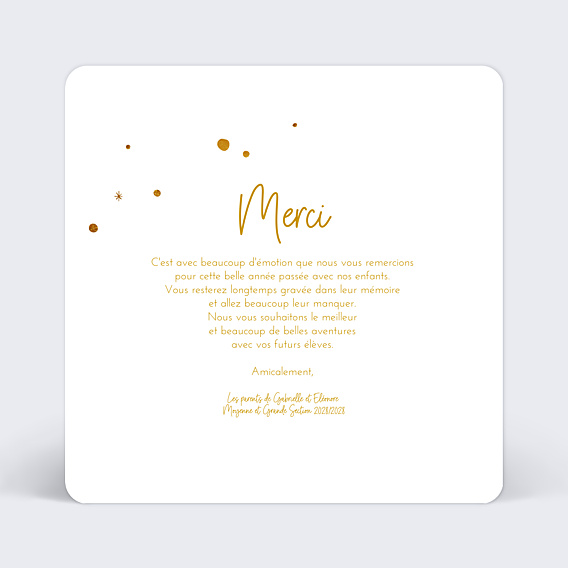 Remerciements Toutes Occasions Golden Dots