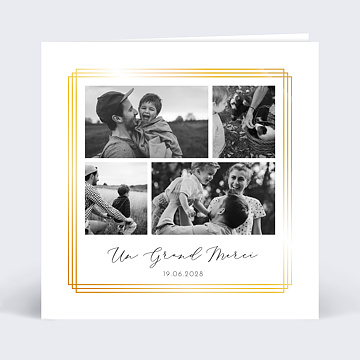 Remerciements Toutes Occasions Dorure Cadre 4 Photos