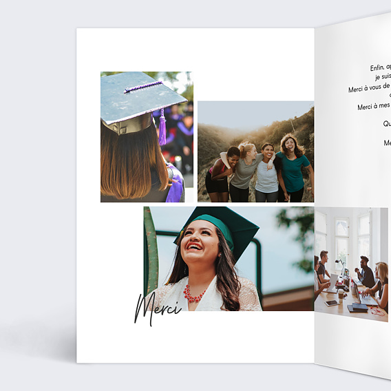 Carte de remerciement Multiphoto Merci Intérieur Gauche