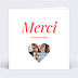 Carte remerciement invitation Découpe Coeur